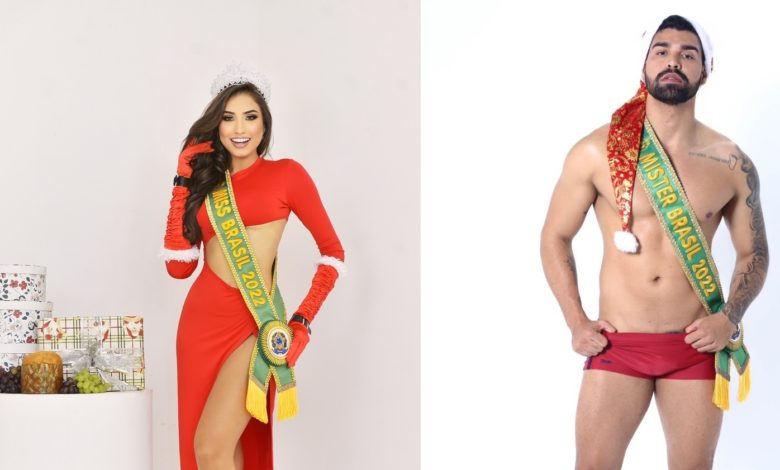 Tatiana Bertoncini e Paulo Roberto, Miss e Mister Brasil 2022 fazem ensaio para comemorar o Natal