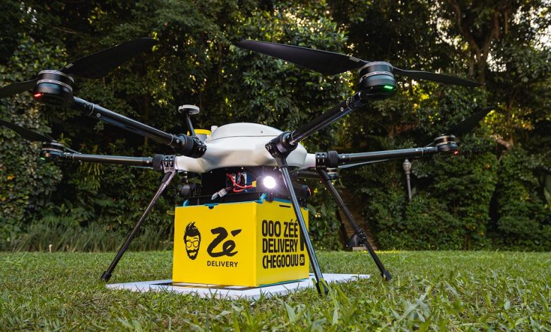O drone de modelo DLV-2 tem capacidade para transportar até 25kg de produtos