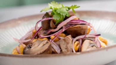 Ceviche de cogumelos, do Prainha