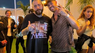 Post Malone ao lado do amigo brasileiro, o empresário Diego Aguiar