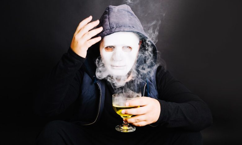 man mask with poisonous drink 23 2147685505
