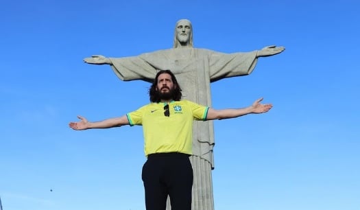 Atores visitaram o atrativo usando o transporte oficial Paineiras Corcovado