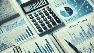 DALL·E 2024 11 11 18.26.34 Featured image for an article on accounting with a modern and professional design. The image includes a calculator a notebook with handwritten numbe