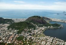 aerial shot lagoa rio de janeiro brazil