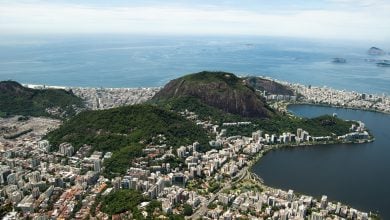 aerial shot lagoa rio de janeiro brazil