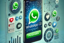 Imagem destacada representando o WhatsApp GB com interface personalizada, ícones de mensagens e fundo tecnológico em azul e verde.